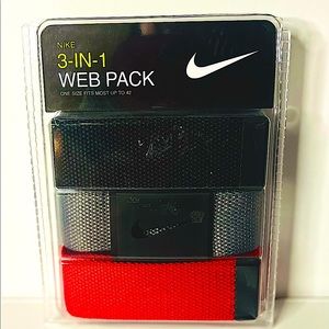 Nike 3-In-1 Web Pack in Black, Gray, and Red One Size Fits Most